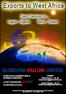 Direct Service to Tema - Ghana  and Lagos - Nigeria