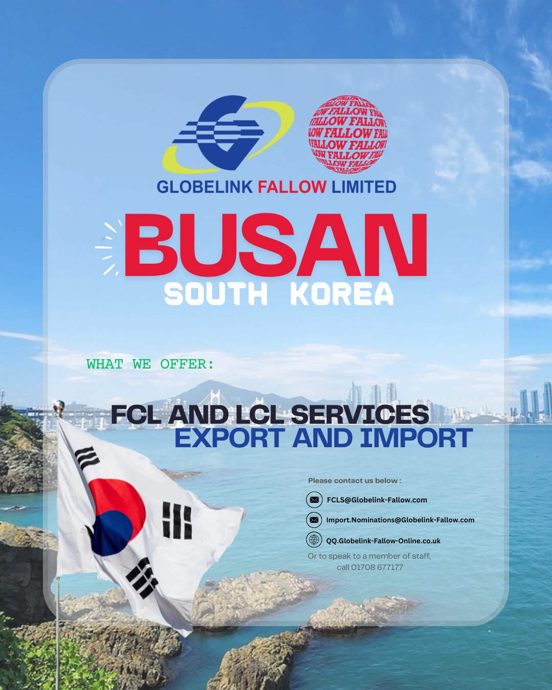 LCL/FCL BUSAN IMPORT/EXPORT